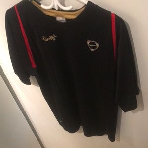 Extremely Rare Ronaldinho Nike Dry Fit Soccer Barcelona FC Black and Gold w/red